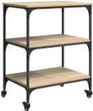 vidaXL Keuken Trolley Sonoma Eik 60 x 41 x 76 cm Bewerkt Hout