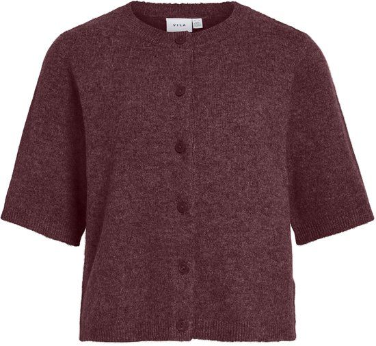 VILA Dames Vest Ronde Hals Knoopsluiting Halflange Mouwen Modieuze Look