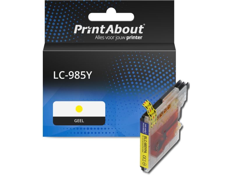 PrintAbout Inktcartridge LC-985Y Geel geschikt voor Brother