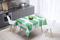 Bonamaison Tafelkleed, Anti-Mold, Sneldrogend, Waterdicht, 100% Polyester Tafellaken, Petroleum Groen, Wit, 140 x 140 Cm
