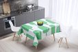 Bonamaison Tafelkleed, Anti-Mold, Sneldrogend, Waterdicht, 100% Polyester Tafellaken, Petroleum Groen, Wit, 140 x 140 Cm