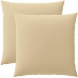 vidaXL - Kussensloop - 2 stuks - HEERLEN - Beige - 65 x 65 cm - Polyester