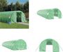 vidaXL Serre met stalen frame, groen, 36 m², 12x3x2 meter