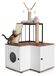 Meuble pour chat avec rangement pour litière - Arbre à chat - 2 niveaux - 124 cm de haut - Bois - Poteau griffoir - Convient pour l'intérieur