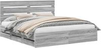 vidaXL Bedframe met lade Grijs Sonoma 180 x 200 cm Ingenieurshout