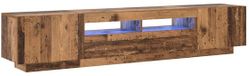 vidaXL Meuble TV avec LED - 200x35x40 cm - Bois d'ingénierie - Bois vieilli