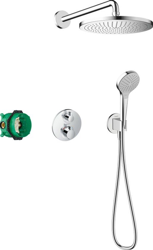 Hansgrohe Croma 280 1jet inbouw doucheset met Ecostat S chroom