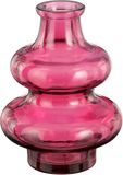 Mica Decorations Bloemenvaas Sira - transparant glas - roze - D12 x H16 cm - sierlijk model
