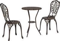 Syfax Tuin Bistro Set 3 st Brons Aluminium