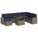VidaXL 9-delige Loungeset met Kussens, Poly Rattan, Grijs