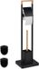 Merkloos Relaxdays Toiletaccessoires Set - Bamboe & RVS - Vrijstaande WC-Rolhouder & Toiletborstel - Zwart/Natuur
