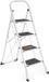 Escabeau de cuisine 4 marches - Escabeau de cuisine Basic pliable avec poignée – Escabeau de cuisine antidérapant – Escabeau – Marchepied – Échelle pliante charge maximale 150 kg – Échelles – Escabeau de cuisine - Blanc