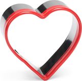 Patisse uitsteekvorm hart 6,5 x 6,5 cm rvs zilver/rood