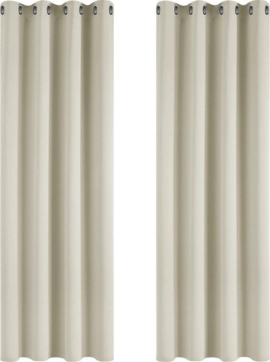 Deconovo Warmte-isolerende Verduisterende Gordijnen, Lichtbeige, 2 Stuks