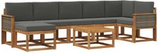 vidaXL Hoek loungeset 7 zitplekken Polyester Naturel et anthracite