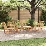 vidaXL - Tuinbank - Set - 5 - st - Naturel - Massief - Teakhout
