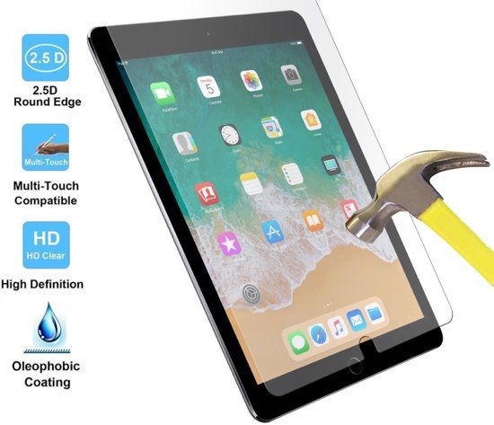 iCall Apple iPad Pro 10.5 2017 - Tempered Glass Screen protector - Screenprotector Transparant 2.5D 9H Gehard Glas - iPad Pro 10.5 2015