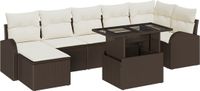 vidaXL Tuinbank Set 8-delig Bruin Polywood