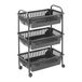 Metaltex Oslo Lava Multifunctionele wagen met 3 planken, Touch Therm Finish, zwart