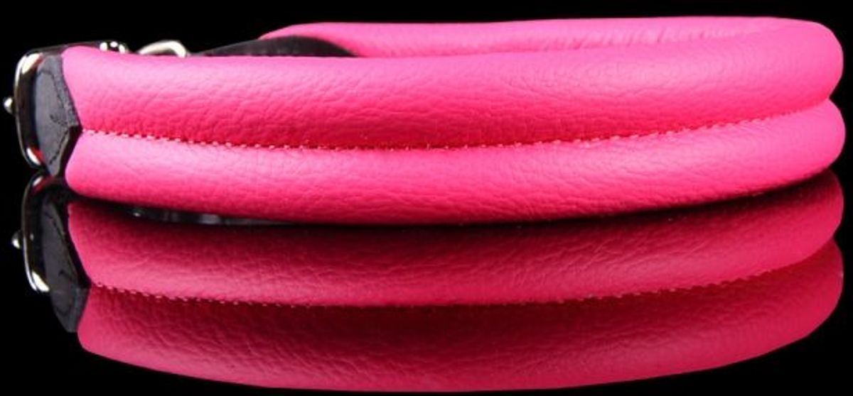 Dog's Companion Leren Halsband - 42-47 cm x 25 mm - Roze