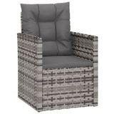 VidaXL Tuinstoel met kussens poly rattan grijs
