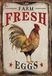 Schatzmix Nostalgie Kippen Farm Fresh Eggs metalen bord 20x30 cm Deco tin bord tinnen bord, blik, meerkleurig