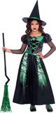 Amscan Déguisement Sorcière Filles Vert/Noir 2 pièces Taille 6-8 Ans