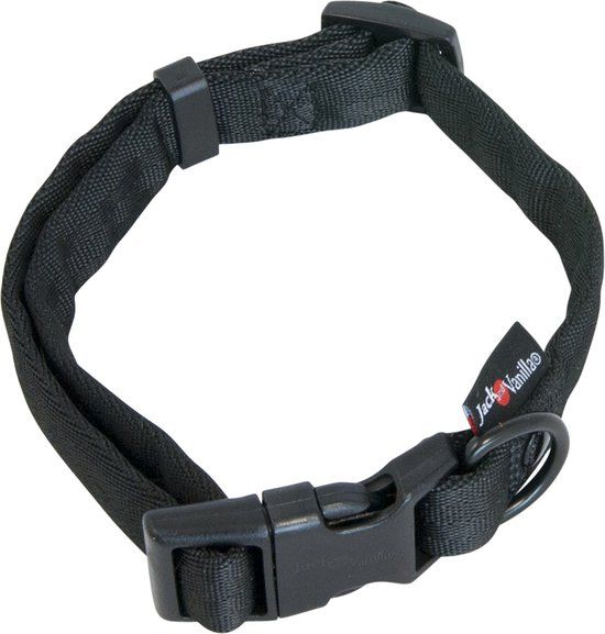 Jack And Vanilla Comfort Tube Nylon Hondenhalsband - Zwart - XL
