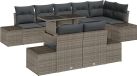 vidaXL Tuinbank Set 9-delig Grijs Polyrattan