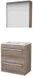 Basic Line Comfort 39 Badkamermeubelset - Ondiep - 60 x 39 cm - Met Grepen - 2 Lades - Keramische Wastafel - 1 Kraangat - Spiegelkast - Scotch Oak