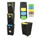 Set de poubelles - 3 pièces. Système de tri des déchets - Ensemble de 3 poubelles de 35 litres en noir, avec couvercles colorés, empilables.