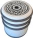 Cogex Deurstopper - wit - mandala design - rubber - D7,5 x H8 cm