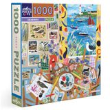 eeBoo SEABIRDS Carton recyclé pour adultes - Puzzle coloré 1000 pièces avec oiseaux