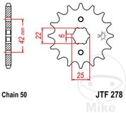 JT Sprockets JTF278.15 15T stalen voortandwiel
