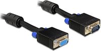 Delock 82565 VGA-kabel SVGA Aansluitkabel VGA-stekker 15-polig, VGA-bus 15-polig 3 m Zwart