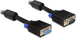 Delock 82565 VGA-kabel SVGA Aansluitkabel VGA-stekker 15-polig, VGA-bus 15-polig 3 m Zwart