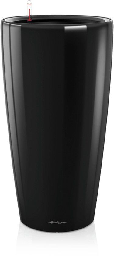 Lechuza RONDO PREMIUM 32 Plantenbak Zwart Hoogglans