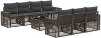 vidaXL Tuinbank Set 2 zitplaatsen Grijs Polyrattan