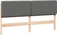 vidaXL Gestoffeerd hoofdbord met hoofdeinde Bruin en Lichtgrijs 180 cm