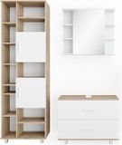Vicco Set de salle de bain Ilias, Blanc/Sonoma, 3 pièces
