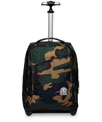 Invicta Fantasy Trolley Green Camouflage Green Miitare 2-in-1 met schouderbanden voor rugzak, school en vrije tijd, Leger Groen, Eén maat, modern