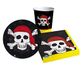 Party Ciao Party Tableware Set pirates Pirate Party for 8 people (36 pcs: 8 plates Ø18cm, 8 cups 200ml, 20 napkins 33x33cm) in eco-friendly compostable paper