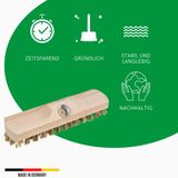 Novaliv 4x brosse à récurer en bois avec poils Union et manche à filetage