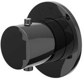 IVY Bond Afbouwdeel Inbouwthermostaat Symmetry met Rond Rozet - Zwart Chroom PVD