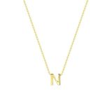 Lucardi Dames Ketting met letter hanger - 9 karaat - Geelgoud - 43 cm