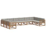 vidaXL - Buiten - bank - set - 10 - st - Natuurlijk - en - Licht - Grijs