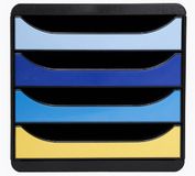 Exacompta 3104202D bureaulade-organizer Kunststof Zwart, Blauw, Geel