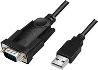 LogiLink Adapter Serieel [1x USB-A 2.0 stekker - 1x D-sub stekker 9-polig] 1.5 m Zwart