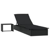 VidaXL Fauteuil de jardin rembourré Polyester Noir
