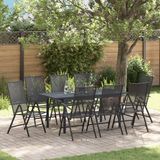 vidaXL Tuinset, 9-delig, antraciet, gepoedercoat staal